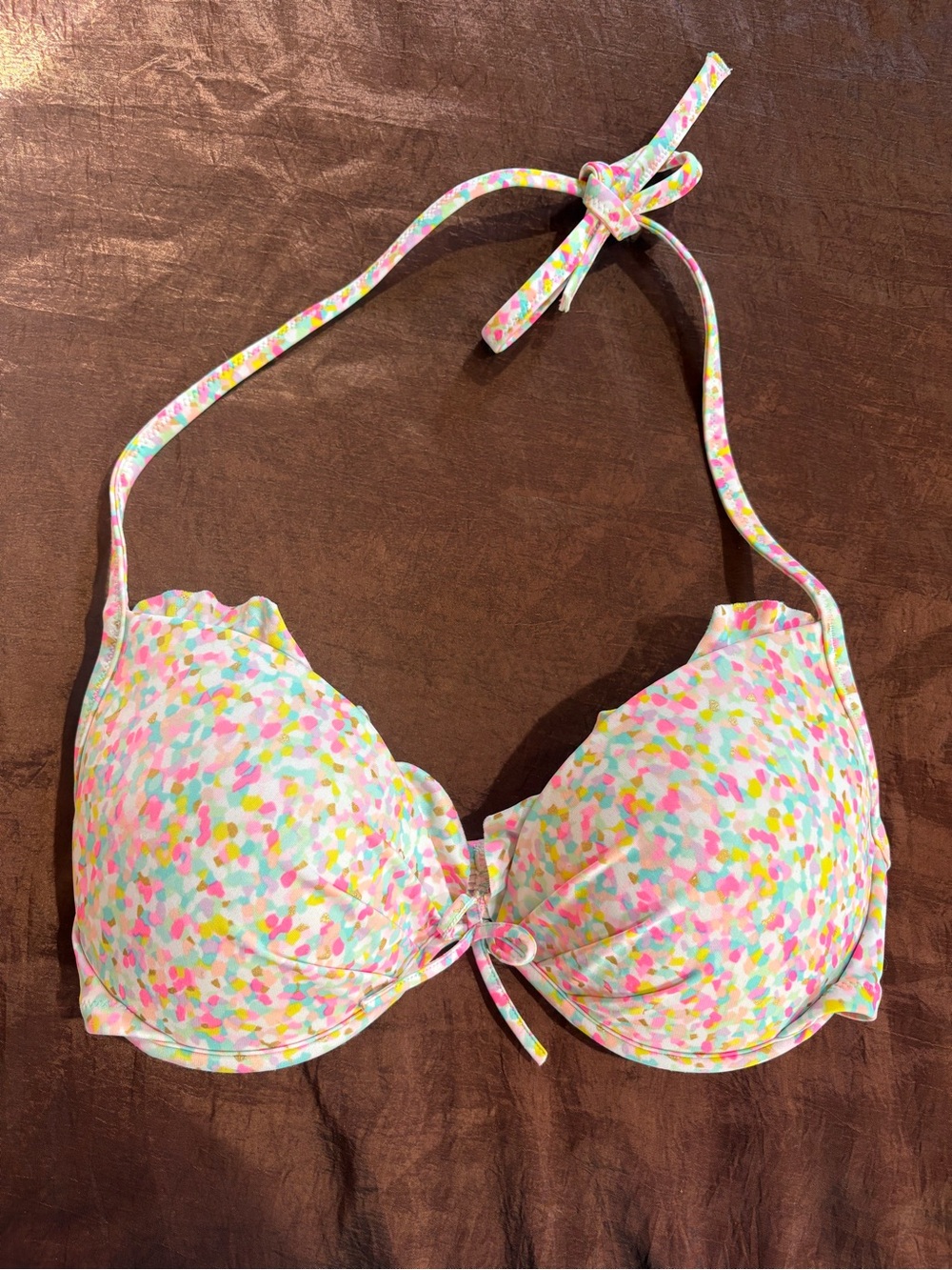 Victoria's Secret Pastel Multicolor Confetti Halter Bikini Top